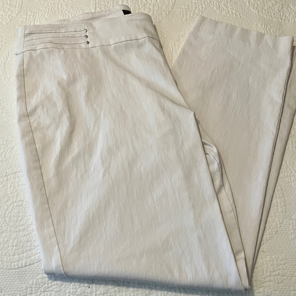 JM Collection Women's Cream Straight Leg Pants